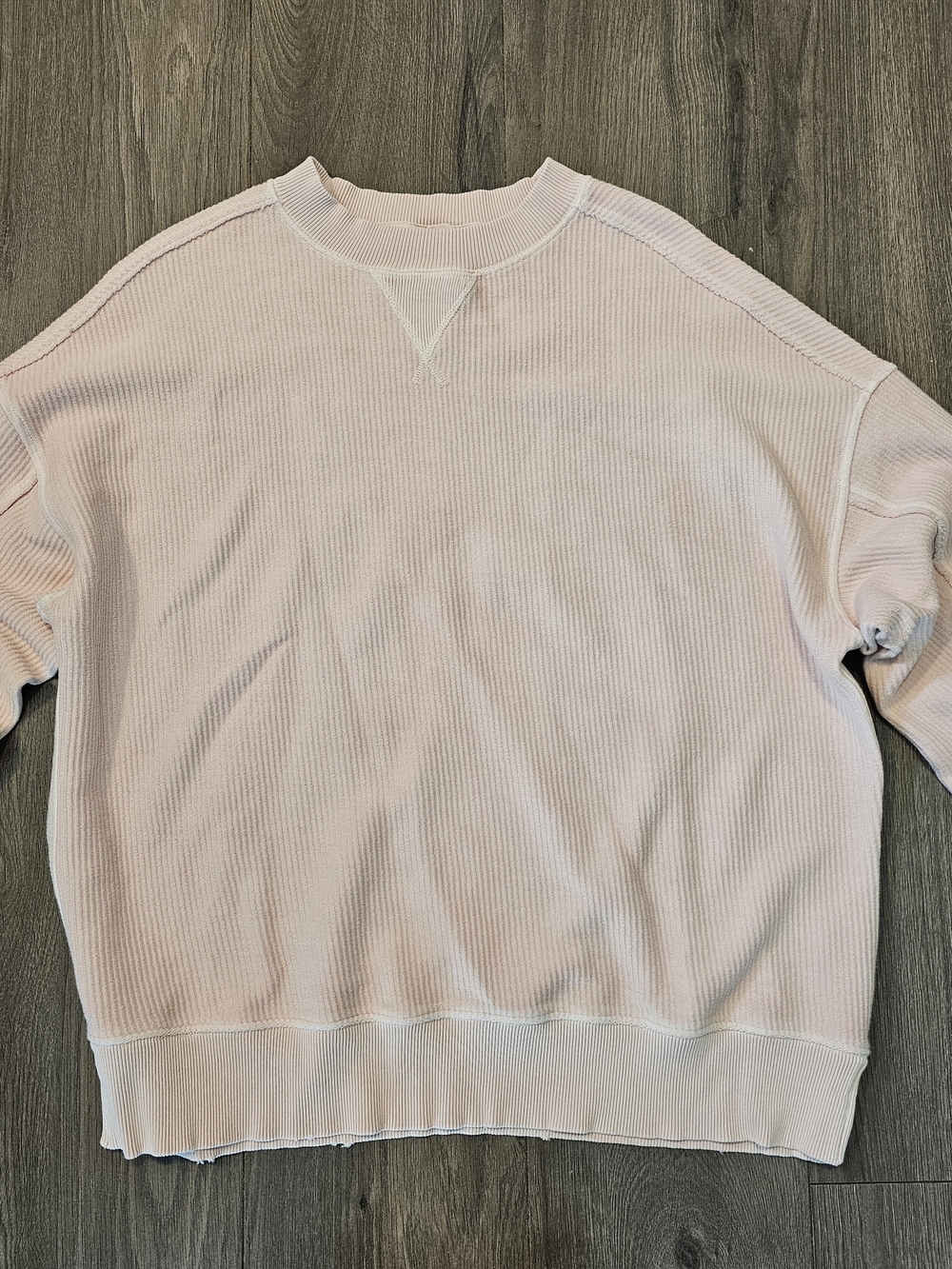 Aerie Women's Ribbed Crewneck Sweater in Light Pink